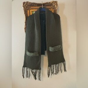 Murval Olive Knit Scarf